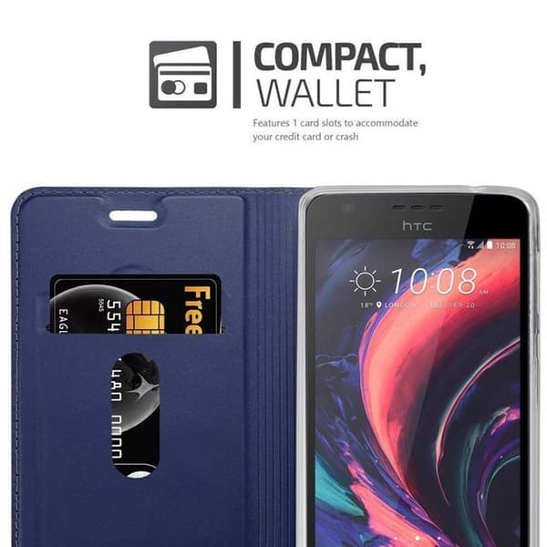 HTC Desire 10 LIFESTYLE / Desire 825 Suojakotelo Suojakuori Lompakkokotelo Matkapuhelinkotelo jossa magneettisuljenta, jalusta-toiminto ja korttitasku