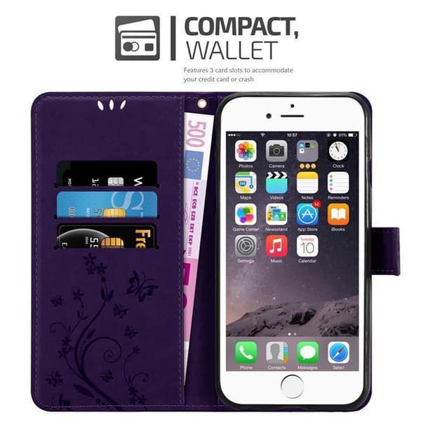 iPhone 6 PLUS / 6S PLUS Pungetui Cover Blomster ()