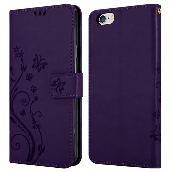 iPhone 6 PLUS / 6S PLUS Skal Fodral i blomdesign Mobilskydd Case Cover med magnetisk stängning, ståfunktion och kortplatser