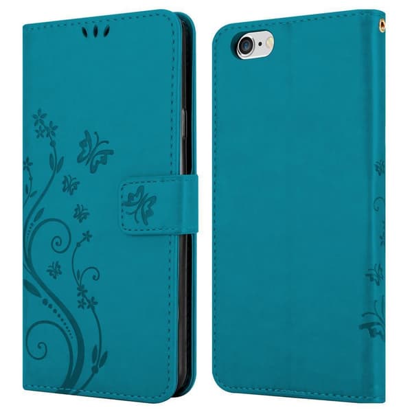 iPhone 6 PLUS / 6S PLUS Skal Fodral i blomdesign Mobilskydd Case Cover med magnetisk stängning, ståfunktion och kortplatser