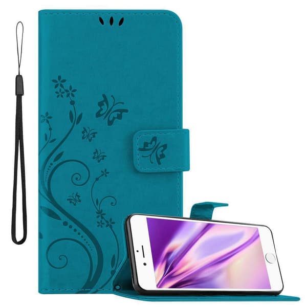 iPhone 6 PLUS / 6S PLUS Pungetui Cover Blomster () BLOMSTER BLÅ