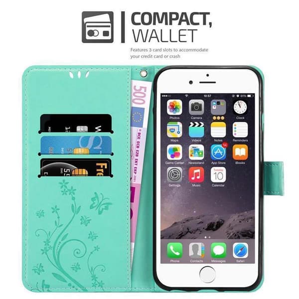 iPhone 6 PLUS / 6S PLUS Pungetui Cover Blomster ()