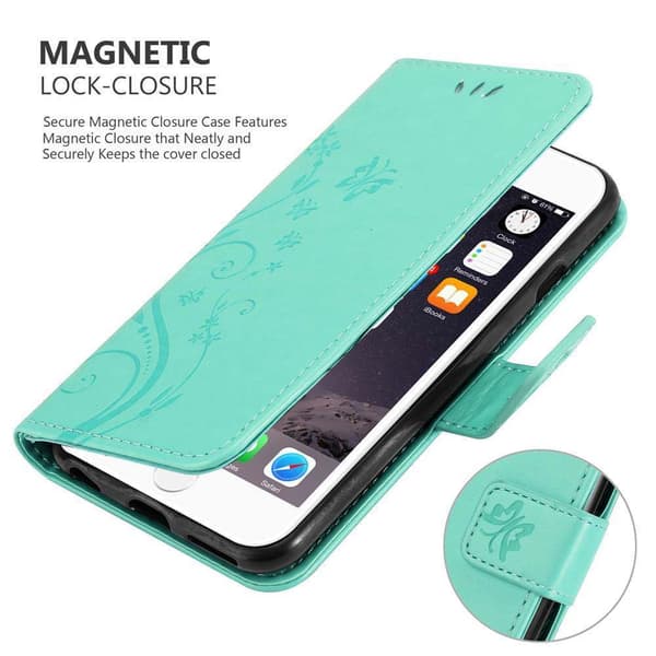 iPhone 6 PLUS / 6S PLUS Suojakotelo Suojakuori Lompakkokotelo Matkapuhelinkotelo Kukat jossa on magneettisuljenta, jalusta-toiminto ja korttipaikat