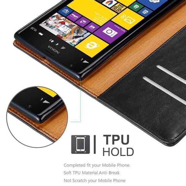 Deksel til Nokia Lumia 1520 Lommebokdeksel med magnetisk lukking, stativfunksjon og kortlomme