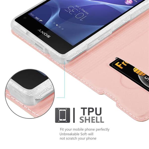 Sony Xperia Z1 COMPACT Suojakotelo Suojakuori Lompakkokotelo Matkapuhelinkotelo jossa magneettisuljenta, jalusta-toiminto ja korttitasku