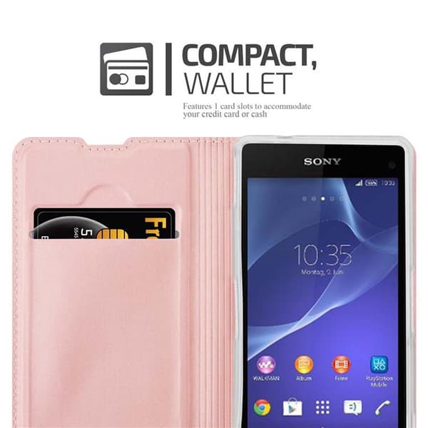 Sony Xperia Z1 COMPACT Suojakotelo Suojakuori Lompakkokotelo Matkapuhelinkotelo jossa magneettisuljenta, jalusta-toiminto ja korttitasku