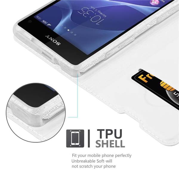Sony Xperia Z1 COMPACT Suojakotelo Suojakuori Lompakkokotelo Matkapuhelinkotelo jossa magneettisuljenta, jalusta-toiminto ja korttitasku