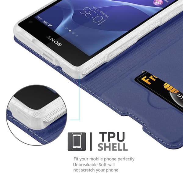 Sony Xperia Z1 COMPACT Suojakotelo Suojakuori Lompakkokotelo Matkapuhelinkotelo jossa magneettisuljenta, jalusta-toiminto ja korttitasku