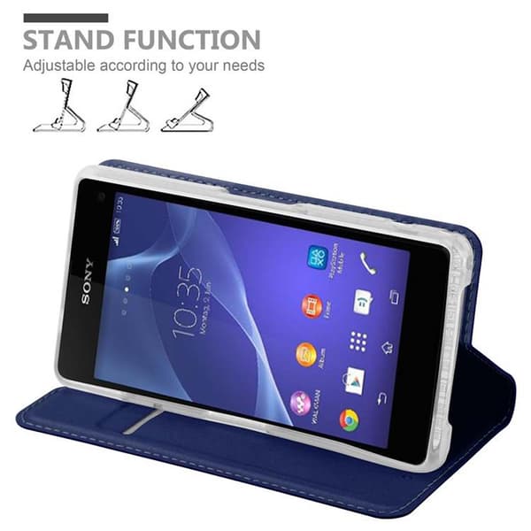 Sony Xperia Z1 COMPACT Suojakotelo Suojakuori Lompakkokotelo Matkapuhelinkotelo jossa magneettisuljenta, jalusta-toiminto ja korttitasku