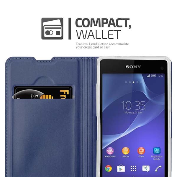 Sony Xperia Z1 COMPACT Suojakotelo Suojakuori Lompakkokotelo Matkapuhelinkotelo jossa magneettisuljenta, jalusta-toiminto ja korttitasku