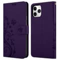 Miniatyrbilde 8 av 8: Deksel til iPhone 11 PRO Lommebokdeksel i blomster design med magnetisk lukking, stativfunksjon og kortplasser