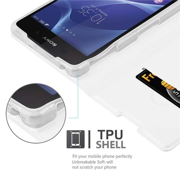 Deksel til Sony Xperia Z2 Lommebokdeksel med magnetisk lukking, stativfunksjon og kortlomme