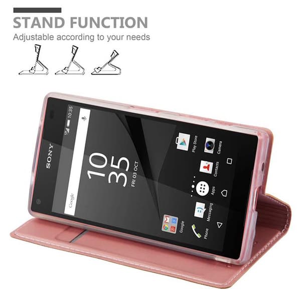 Sony Xperia Z5 COMPACT Suojakotelo Suojakuori Lompakkokotelo Matkapuhelinkotelo jossa magneettisuljenta, jalusta-toiminto ja korttitasku