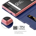 Pikkukuva 4 / 7: Sony Xperia Z5 COMPACT Suojakotelo Suojakuori Lompakkokotelo Matkapuhelinkotelo jossa magneettisuljenta, jalusta-toiminto ja korttitasku