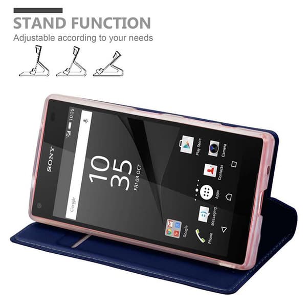 Sony Xperia Z5 COMPACT Suojakotelo Suojakuori Lompakkokotelo Matkapuhelinkotelo jossa magneettisuljenta, jalusta-toiminto ja korttitasku