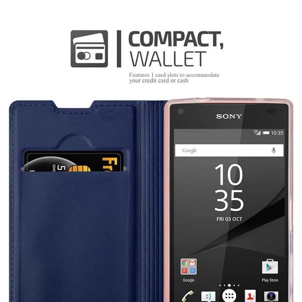 Sony Xperia Z5 COMPACT Suojakotelo Suojakuori Lompakkokotelo Matkapuhelinkotelo jossa magneettisuljenta, jalusta-toiminto ja korttitasku