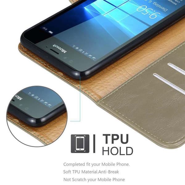 Nokia Lumia 950 Suojakotelo Suojakuori Lompakkokotelo Matkapuhelinkotelo jossa magneettisuljenta, jalusta-toiminto ja korttitasku