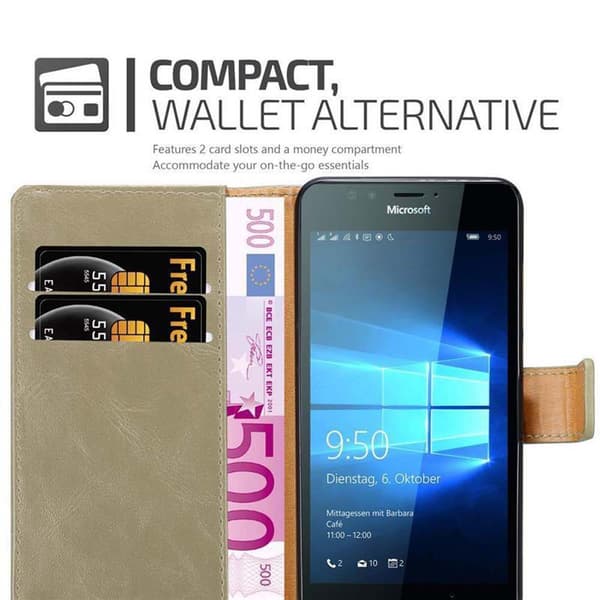Nokia Lumia 950 Suojakotelo Suojakuori Lompakkokotelo Matkapuhelinkotelo jossa magneettisuljenta, jalusta-toiminto ja korttitasku