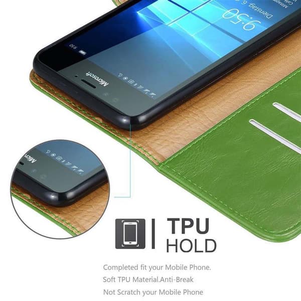 Nokia Lumia 950 Suojakotelo Suojakuori Lompakkokotelo Matkapuhelinkotelo jossa magneettisuljenta, jalusta-toiminto ja korttitasku