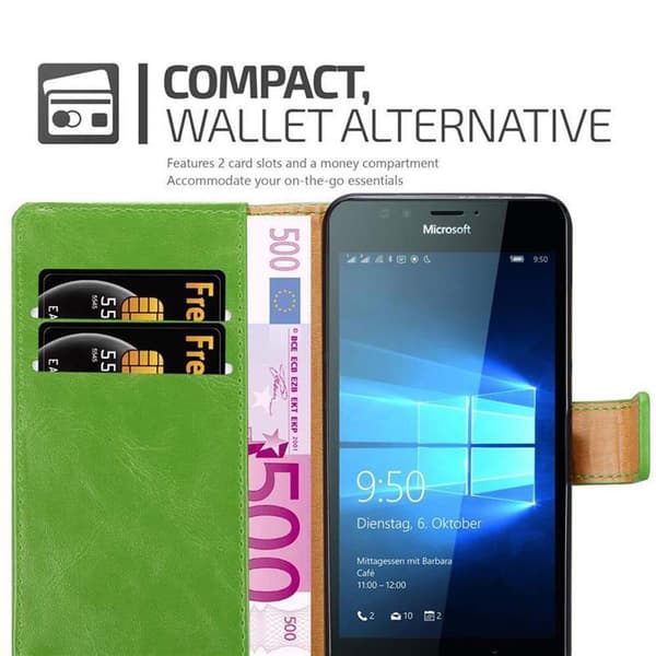 Nokia Lumia 950 Suojakotelo Suojakuori Lompakkokotelo Matkapuhelinkotelo jossa magneettisuljenta, jalusta-toiminto ja korttitasku