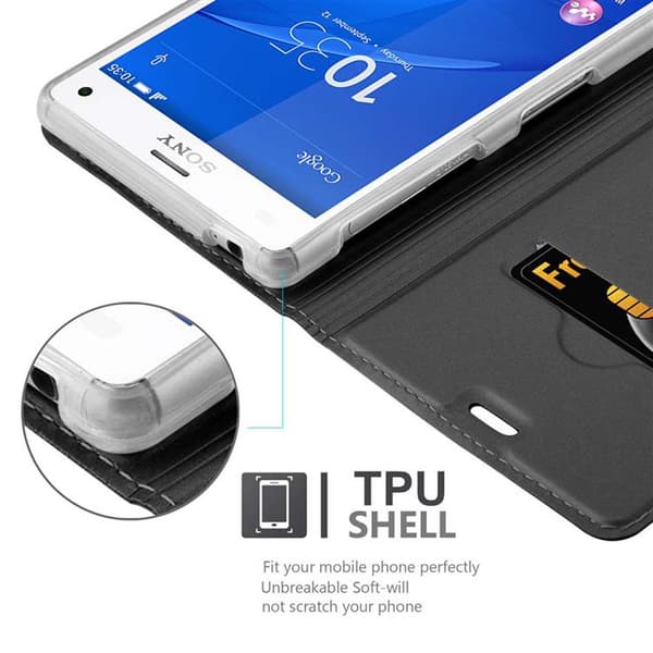 Sony Xperia Z3 Suojakotelo Suojakuori Lompakkokotelo Matkapuhelinkotelo jossa magneettisuljenta, jalusta-toiminto ja korttitasku