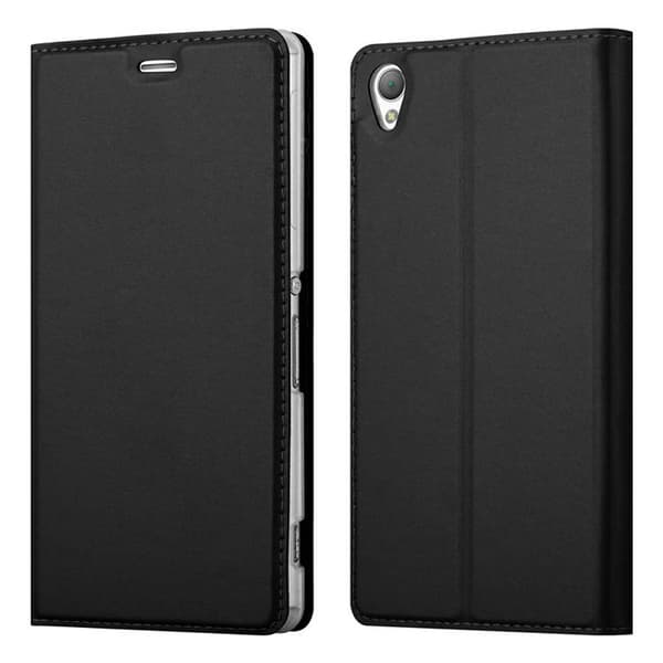 Sony Xperia Z3 Suojakotelo Suojakuori Lompakkokotelo Matkapuhelinkotelo jossa magneettisuljenta, jalusta-toiminto ja korttitasku LUOKKAINEN MUSTA