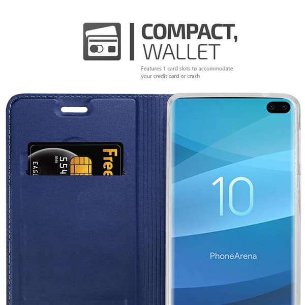 Samsung Galaxy S10 PLUS Skal Fodral med magnetisk stängning, ståfunktion och kortficka Mobilskydd