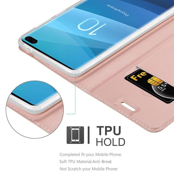 Deksel til Samsung Galaxy S10 PLUS Lommebokdeksel med magnetisk lukking, stativfunksjon og kortlomme