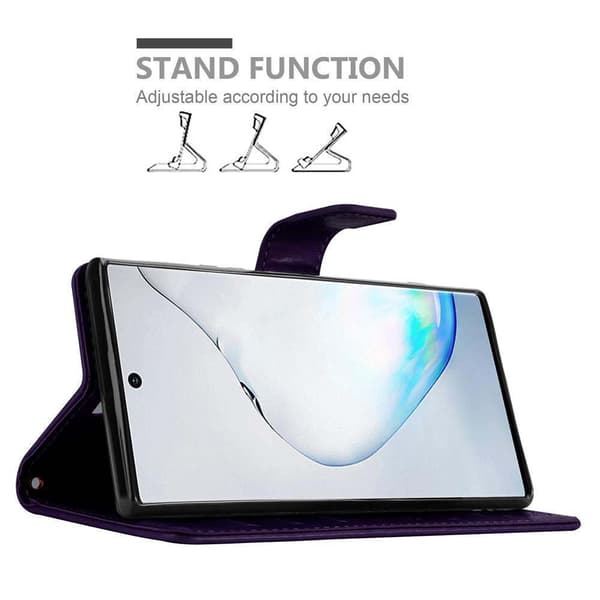 Samsung Galaxy NOTE 10 Suojakotelo Suojakuori Lompakkokotelo Matkapuhelinkotelo Kukat jossa on magneettisuljenta, jalusta-toiminto ja korttipaikat