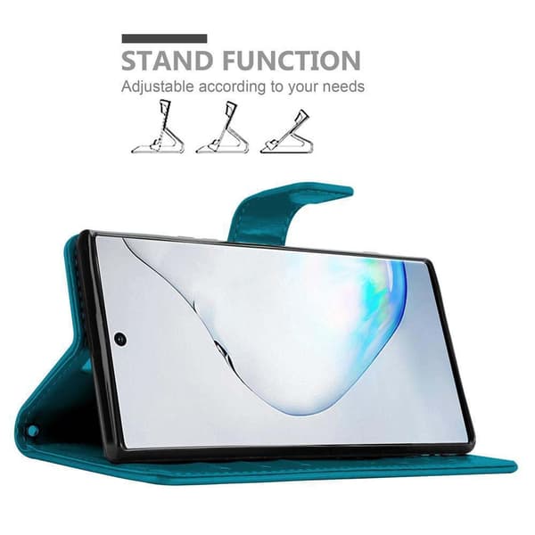 Samsung Galaxy NOTE 10 Suojakotelo Suojakuori Lompakkokotelo Matkapuhelinkotelo Kukat jossa on magneettisuljenta, jalusta-toiminto ja korttipaikat