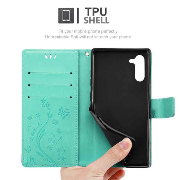 Samsung Galaxy NOTE 10 Pungetui Cover Blomster ()