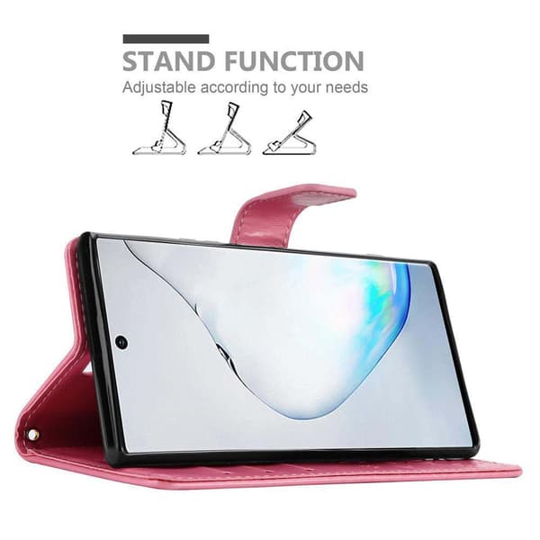 Samsung Galaxy NOTE 10 Suojakotelo Suojakuori Lompakkokotelo Matkapuhelinkotelo Kukat jossa on magneettisuljenta, jalusta-toiminto ja korttipaikat