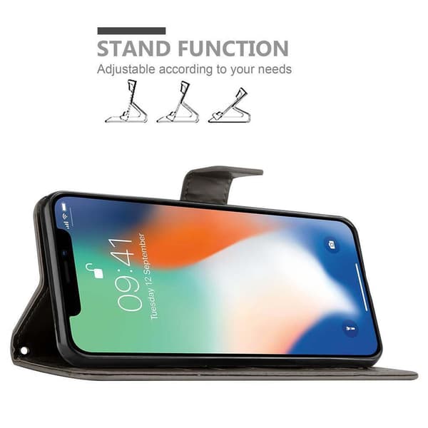 Deksel til iPhone XR Lommebokdeksel i blomster design med magnetisk lukking, stativfunksjon og kortplasser