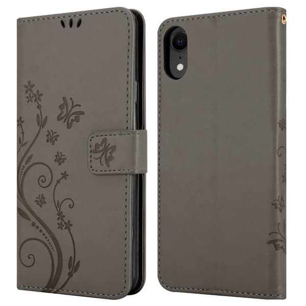 iPhone XR Skal Fodral i blomdesign Mobilskydd Case Cover med magnetisk stängning, ståfunktion och kortplatser