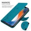 Miniatyrbilde 5 av 9: Deksel til iPhone XR Lommebokdeksel i blomster design med magnetisk lukking, stativfunksjon og kortplasser