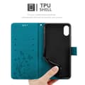 Miniatyrbilde 6 av 9: Deksel til iPhone XR Lommebokdeksel i blomster design med magnetisk lukking, stativfunksjon og kortplasser