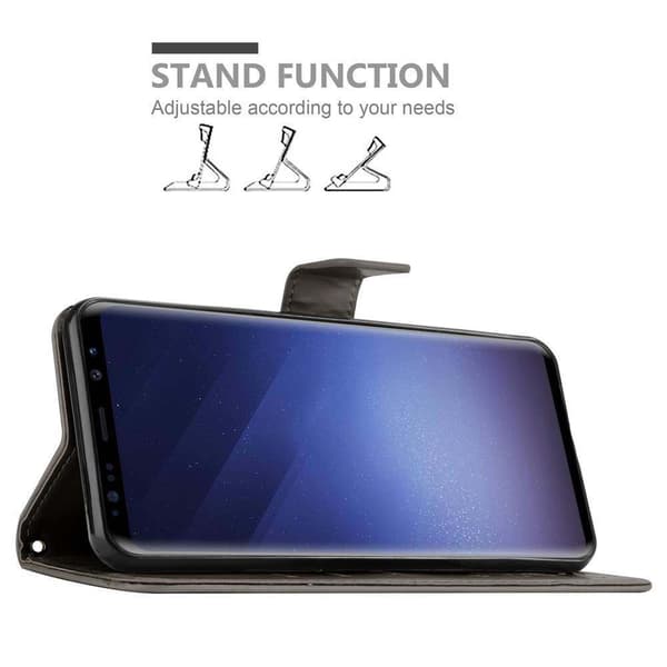 Samsung Galaxy S9 PLUS Skal Fodral i blomdesign Mobilskydd Case Cover med magnetisk stängning, ståfunktion och kortplatser