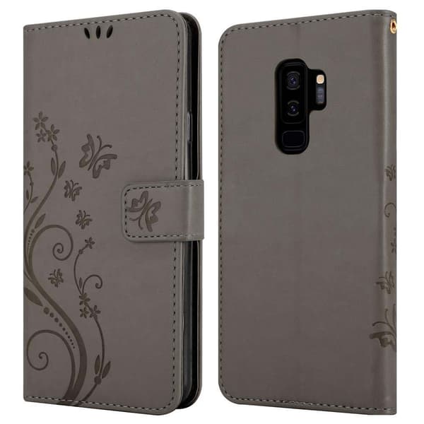 Samsung Galaxy S9 PLUS Skal Fodral i blomdesign Mobilskydd Case Cover med magnetisk stängning, ståfunktion och kortplatser