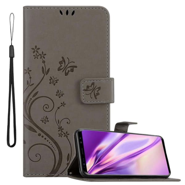 Samsung Galaxy S9 PLUS Skal Fodral i blomdesign Mobilskydd Case Cover med magnetisk stängning, ståfunktion och kortplatser