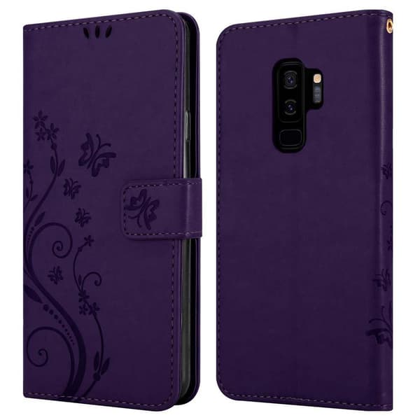 Samsung Galaxy S9 PLUS Skal Fodral i blomdesign Mobilskydd Case Cover med magnetisk stängning, ståfunktion och kortplatser