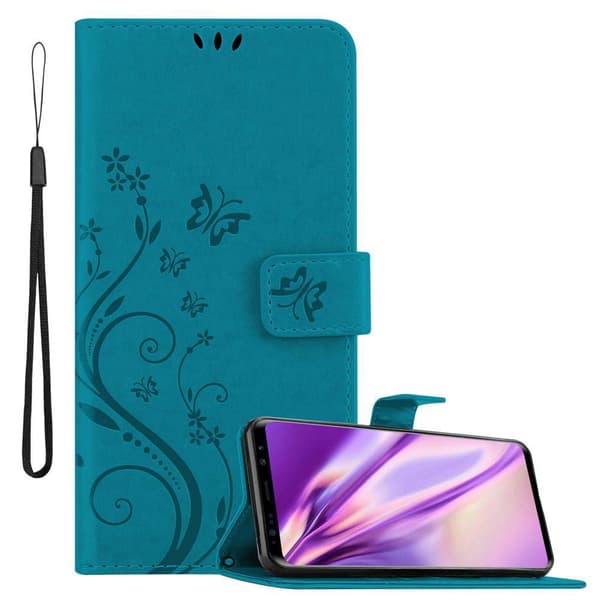 Samsung Galaxy S9 PLUS Skal Fodral i blomdesign Mobilskydd Case Cover med magnetisk stängning, ståfunktion och kortplatser