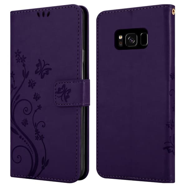 Deksel til Samsung Galaxy S8 PLUS Lommebokdeksel i blomster design med magnetisk lukking, stativfunksjon og kortplasser