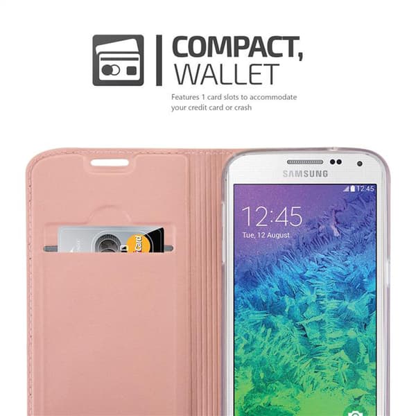 Samsung Galaxy ALPHA Suojakotelo Suojakuori Lompakkokotelo Matkapuhelinkotelo jossa magneettisuljenta, jalusta-toiminto ja korttitasku