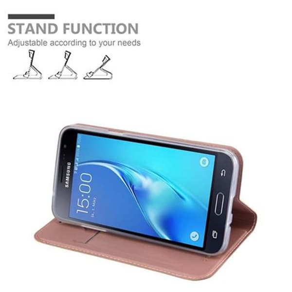 Samsung Galaxy J3 2016 Skal Fodral med magnetisk stängning, ståfunktion och kortficka Mobilskydd