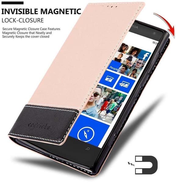 Lommebokdeksel til Nokia Lumia 1020 Deksel med magnetisk lukking, stativfunksjon og kortlomme