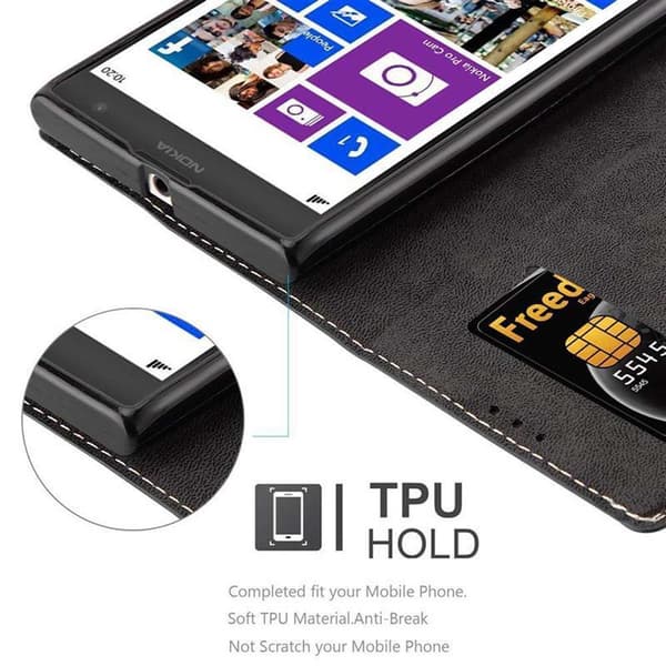 Nokia Lumia 1020 Suojakotelo Suojakuori Lompakkokotelo Matkapuhelinkotelo jossa magneettisuljenta, jalusta-toiminto ja korttitasku