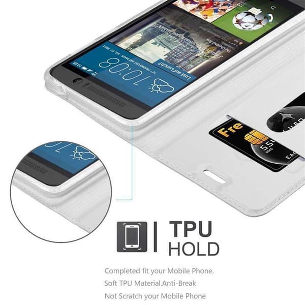 Deksel til HTC ONE M9 Lommebokdeksel med magnetisk lukking, stativfunksjon og kortlomme