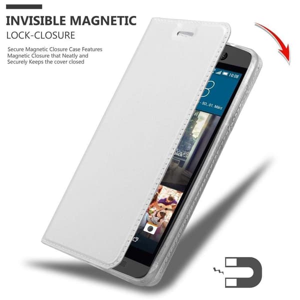 Deksel til HTC ONE M9 Lommebokdeksel med magnetisk lukking, stativfunksjon og kortlomme