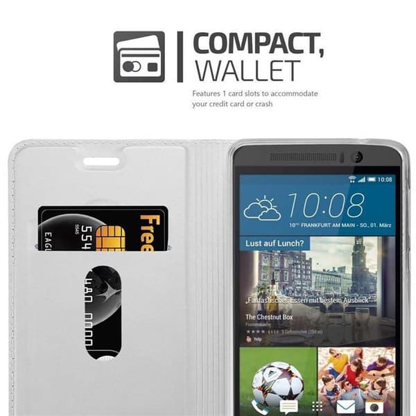 Deksel til HTC ONE M9 Lommebokdeksel med magnetisk lukking, stativfunksjon og kortlomme