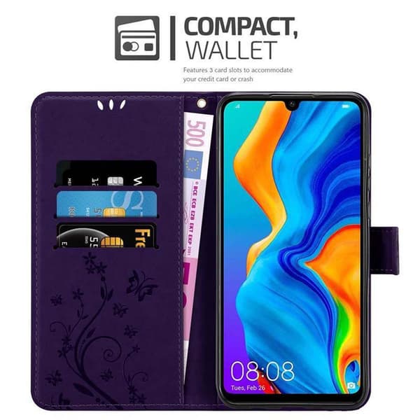 Huawei P30 LITE Pungetui Cover Blomster ()